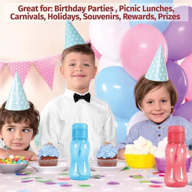 Alt view image 4 of 7 - MILTON 8 pack 6 oz Kids Water Bottle for School Leak Free Flip Lid- Portable Small Sports Water Bottle for Adults Carry Strap Party Favors for Kids Treats Prizes Gifts Goodie Bag Stuffers Bulk Pack