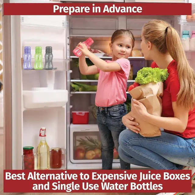 Alt view image 7 of 7 - MILTON 8 pack 6 oz Kids Water Bottle for School Leak Free Flip Lid- Portable Small Sports Water Bottle for Adults Carry Strap Party Favors for Kids Treats Prizes Gifts Goodie Bag Stuffers Bulk Pack