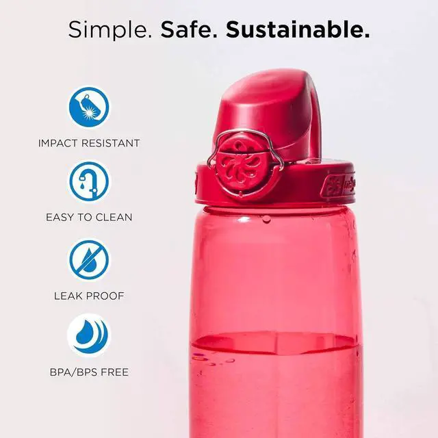 Alt view image 2 of 6 - Nalgene On the Fly BPA-Free Water Bottle, Juniper with Juniper/Orange, 24 Oz