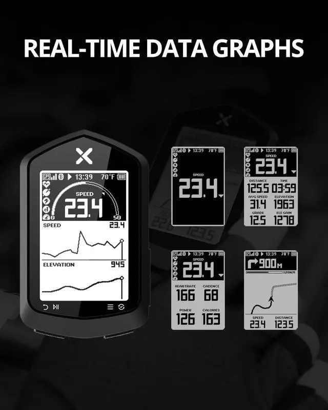 Alt view image 2 of 7 - NAV Cycling Computer GPS Wireless Ant+ Cycling Computer GPS with Bluetooth, IPX7 Waterproof Bicycle Speedometer Odometer with 2.4Inch LCD and Auto Backlight Fits All Bikes