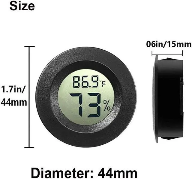 Alt view image 5 of 7 - 2-Pack Mini Hygrometer Thermometer Digital LCD Monitor Indoor/Outdoor Humidity Meter Gauge Temperature for Humidifiers Dehumidifiers Greenhouse Reptile Humidor Fahrenheit()/ Celsius()