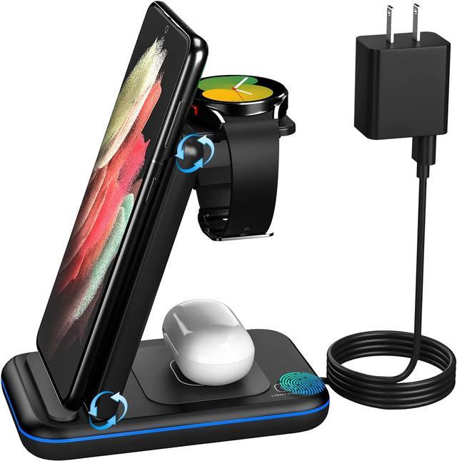 Wireless Charger for Samsung, HOLYJOY in Fast Charging Station Dock Compatible with Samsung Galaxy S23 Ultra S22 S21 S20 Note 20, Galaxy Watch