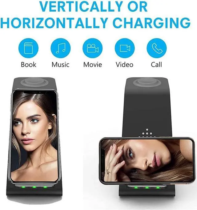 Alt view image 4 of 6 - Wireless Charger Stand Dock 3 in 1 Fast Qi Wireless Charging Station for Multiple Devices Apple Watch Ultra/8/7/6/SE/5/4/3/2,Airpods Pro 2,iPhone 15/15 Plus/15 Pro Max/14/13/12/11/X/Pixel 7/Pixel 6