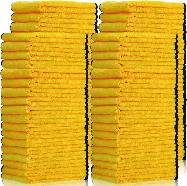 Main image of 40 Pcs Yellow Microfiber Towels: 16"x16" Microfiber Drying Towels Bulk Micro Fiber Car Cleaning Cloth for Cars Drying Washing Polishing Cleaning Household Supplies