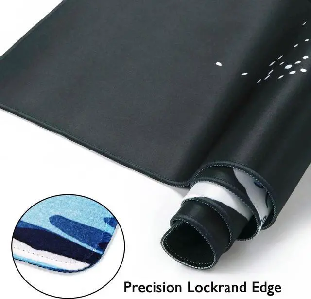 Alt view image 3 of 6 - Japanese Sea Wave Large Mouse Pad Extended Gaming Mouse Pad Non-Slip Water-Resistant Rubber Base Desk Mat 35.1x15.75inch XXL Large Anime Mouse Pad for Desk Computer