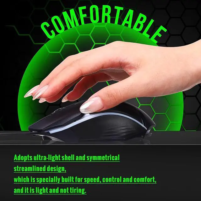 Alt view image 5 of 6 - Sratte 30 Pack Black USB Wired Mouse Bulk 1200 DPI RGB Optical Computer Mouse 3 Button 7 Color LED Backlit Gaming Mouse Wired Office Mouse Ergonomic USB Computer Mouse for Desktop Laptop Gamer