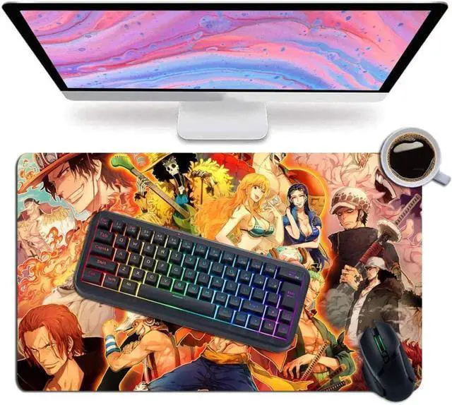 Alt view image 4 of 7 - Large Mouse Pad Non-Slip Rubber Mousepad Anime Gaming Mouse Pad Waterproof Keyboard Desk Mouse Mat for Game Work Office Home Decor Computer Accessories
