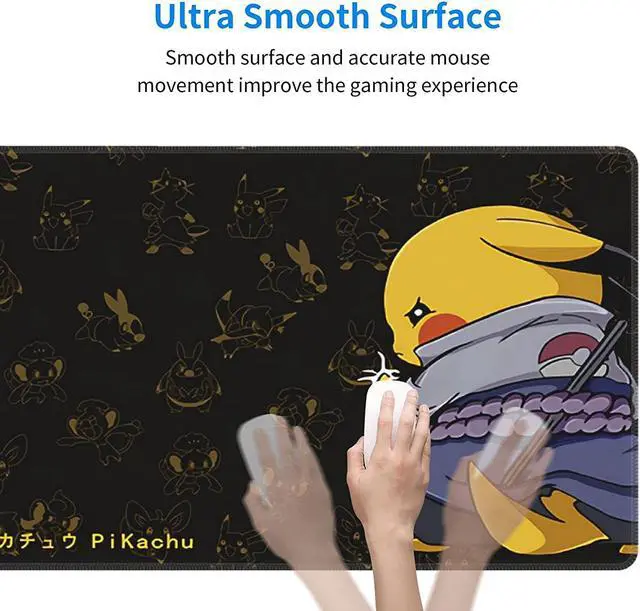 Alt view image 5 of 7 - Anime Customized Large Extended Gaming Mouse Pad with Stitched Edges and Non-Slip Rubber Base Suitable for Office and Home Use 31.5x11.8x0.12 Inches