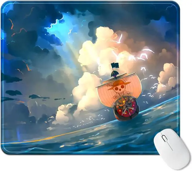 Alt view image 2 of 6 - Anime One Piece Mouse Pad Small Gaming Mousepad Non-Slip Rubber Base and Stitched Edges Desk Mat for Computer Home Office Work and Study 11.4x9.8x0.12inch (A06)