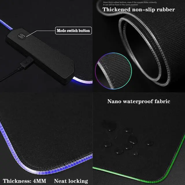 Alt view image 5 of 5 - Voice-Activated Music Rhythm Sound Pickup Large LED RGB Gaming Mouse Pad,interaction and immersion when Gaming/Music (31.5 x 12 Inch)
