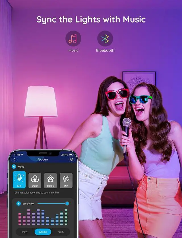 Alt view image 2 of 7 - Smart Light Bulbs, WiFi Bluetooth Color Changing Light Bulbs, Music Sync, 54 Dynamic Scenes, 16 Million DIY Colors RGB Light Bulbs, Work with Alexa, Google Assistant, 800 Lumen, 8 Pack