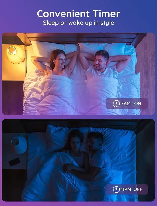 Alt view image 5 of 7 - Smart Light Bulbs, WiFi Bluetooth Color Changing Light Bulbs, Music Sync, 54 Dynamic Scenes, 16 Million DIY Colors RGB Light Bulbs, Work with Alexa, Google Assistant, 800 Lumen, 8 Pack