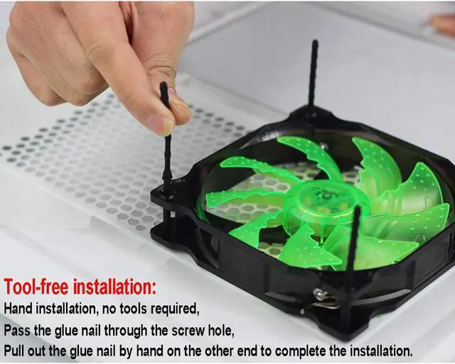 Alt view image 5 of 7 - 20PCS PC Case Fans Computer Cooling Fan Mount Screws, CPU Fan Mounting Pin Rivet Black Soft Rubber Reducing Noise Anti-Vibration Screws 65mm / 2.56in