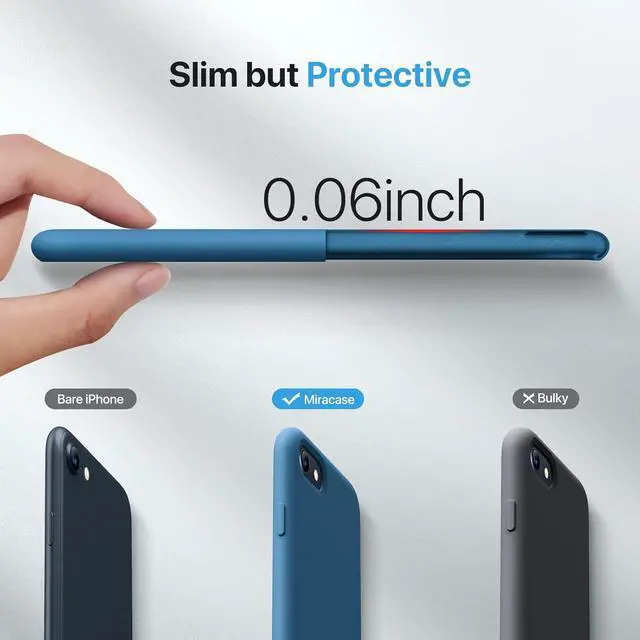 Alt view image 3 of 7 - Ultra Slim Designed for iPhone SE Case 2022(3rd Gen)/iPhone SE 2020 Case(2nd Gen)/iPhone 7 Case/iPhone 8 Case with Screen Protector Multi-Color Silicone Shockproof Phone Case(Capri Blue)