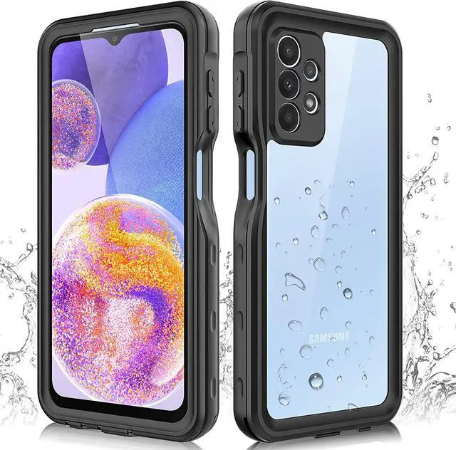 Main image of for Samsung Galaxy A23 5G Case, Waterproof Phone Case with Built-in Screen Protector and Lanyard, Full Body Underwater Dustproof Shockproof Rugged Heavy Duty Protection Cover for Samsung A23 5G Black