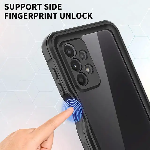 Alt view image 3 of 7 - for Samsung Galaxy A23 5G Case, Waterproof Phone Case with Built-in Screen Protector and Lanyard, Full Body Underwater Dustproof Shockproof Rugged Heavy Duty Protection Cover for Samsung A23 5G Black