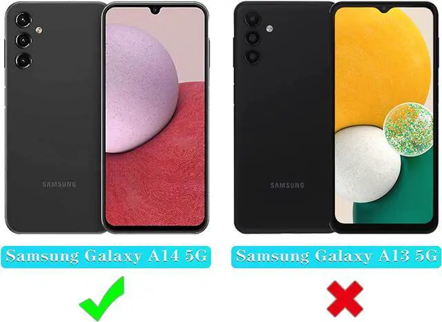 Alt view image 2 of 7 - ONOLA Phone Case Compatible with Samsung Galaxy A14 5G with HD Screen Protector (2 Pack), Durable Shockproof 3-Layer Cover (WineRed Pink)
