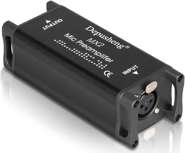 Alt view image 5 of 6 - Depusheng MX2 microphone booster preamplifier for dynamic and ribbon microphones,microphone preamp audio booster for studio or home recording, livestream, broadcast or podcast