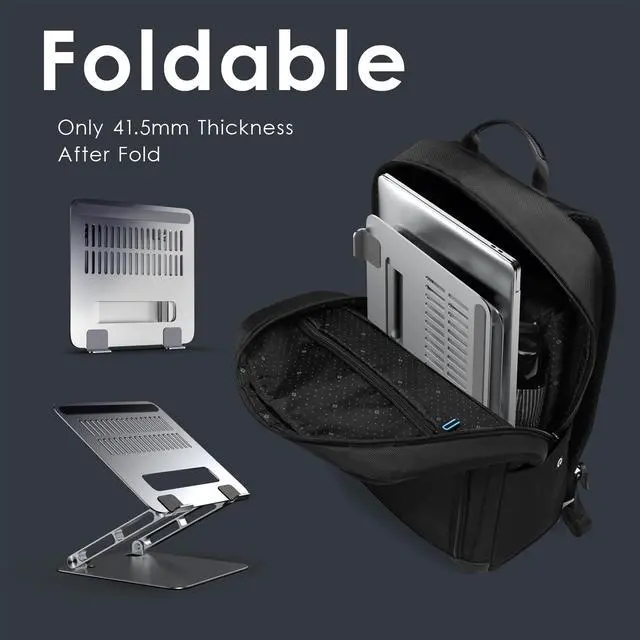Alt view image 6 of 7 - DIDA Aluminum Laptop Stand Portable Foldable Ergonomic Laptop Riser Heavy Duty