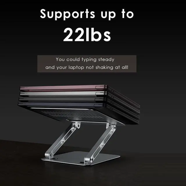 Alt view image 2 of 7 - DIDA Aluminum Laptop Stand Portable Foldable Ergonomic Laptop Riser Heavy Duty