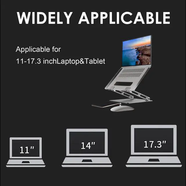 Alt view image 3 of 7 - DIDA Aluminum Laptop Stand Portable Foldable Ergonomic Laptop Riser Heavy Duty
