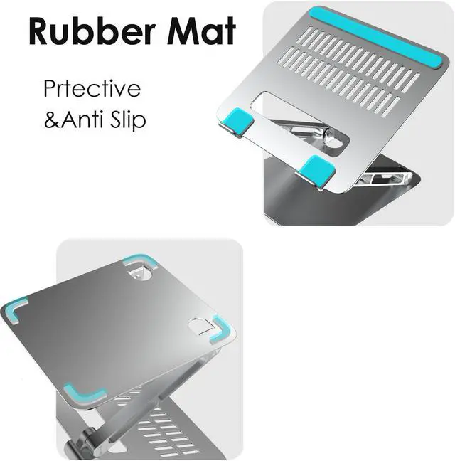 Alt view image 7 of 7 - DIDA Aluminum Laptop Stand Portable Foldable Ergonomic Laptop Riser Heavy Duty