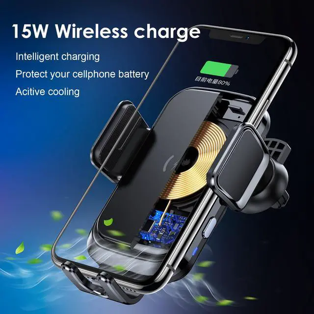Alt view image 6 of 7 - 15W Car Qi Wireless Charger Phone Stander Infrared Sensor Auto Clamping For iPhone Xs Huawei xiaomi Car Phone Holder