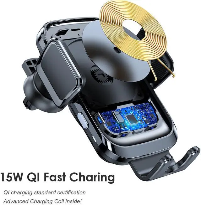 Alt view image 3 of 7 - 15W Car Qi Wireless Charger Phone Stander Infrared Sensor Auto Clamping For iPhone Xs Huawei xiaomi Car Phone Holder