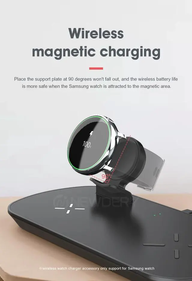 Alt view image 4 of 7 - 3 IN 1 Wireless Charging Station For Samsung Watch Active 1,2, Samsung Buds