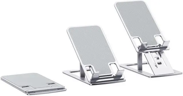 Main image of Cell Phone Stand Adjustable Foldable Aluminum Desktop Phone Holder Compatible with iPhone Samsung Galaxy All Smartphones