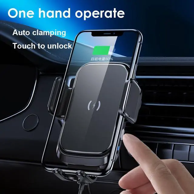 Alt view image 7 of 7 - 15W Car Qi Wireless Charger Phone Stander Infrared Sensor Auto Clamping For iPhone Xs Huawei xiaomi Car Phone Holder