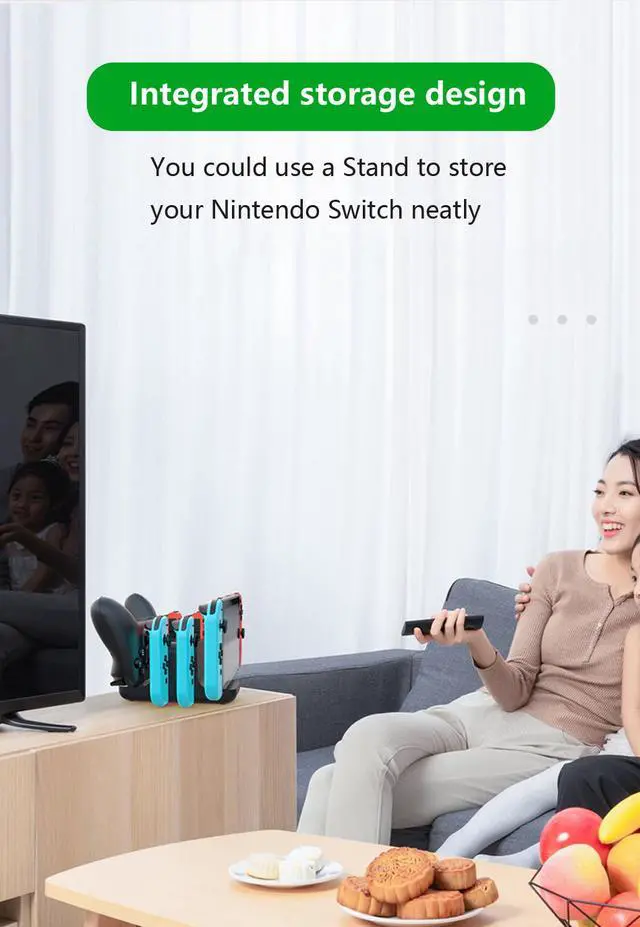 Alt view image 7 of 7 - 6 in 1 Charger station for Nintendo Swith with 4 Joy-Cons and 2 pro Controllers Charging docking station