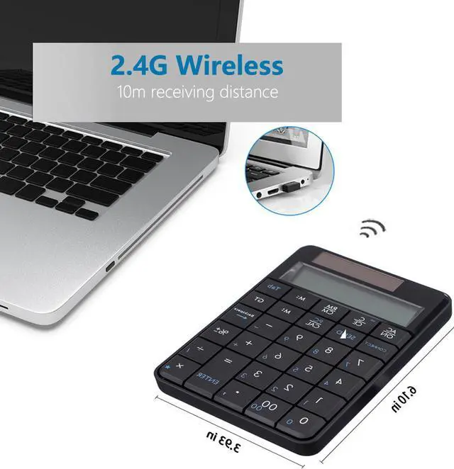 Main image of Keyboard 29key Wireless Numeric keyboard 2.4G USB Calculator&PC Numeric keyboard 2 in 1 solar keyboard