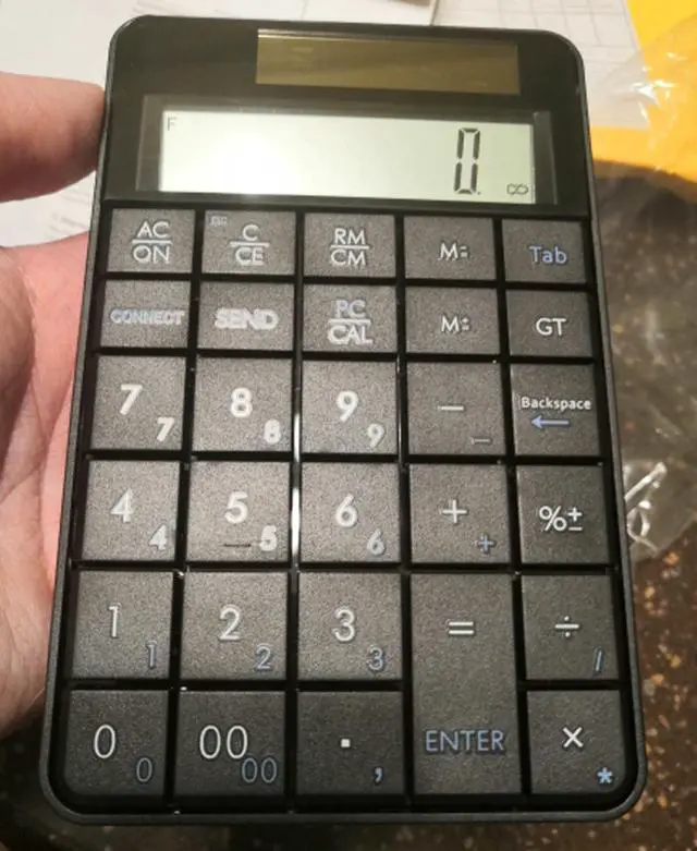 Alt view image 3 of 4 - Keyboard 29key Wireless Numeric keyboard 2.4G USB Calculator&PC Numeric keyboard 2 in 1 solar keyboard