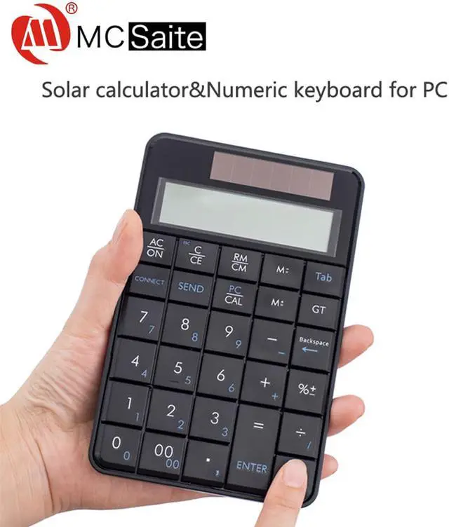 Alt view image 4 of 4 - Keyboard 29key Wireless Numeric keyboard 2.4G USB Calculator&PC Numeric keyboard 2 in 1 solar keyboard