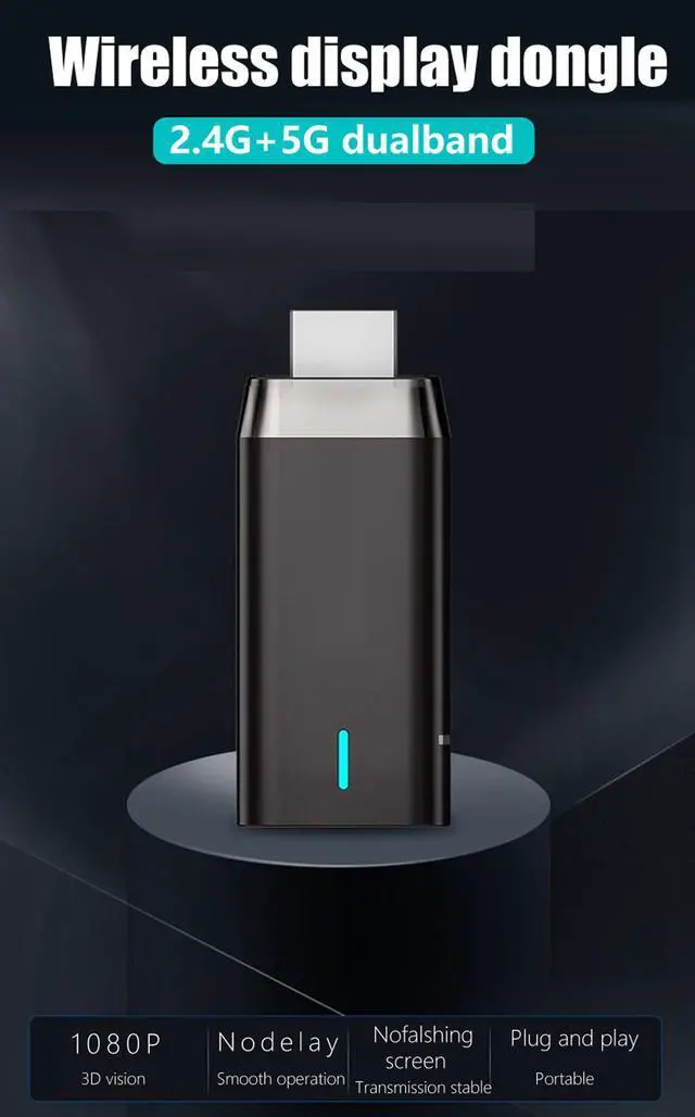 Alt view image 6 of 6 - Wireless HDMI-compatible Video Transmitter & Receiver Extender Display Adapter Dongle D8 for TV Monitor Projector switch PC