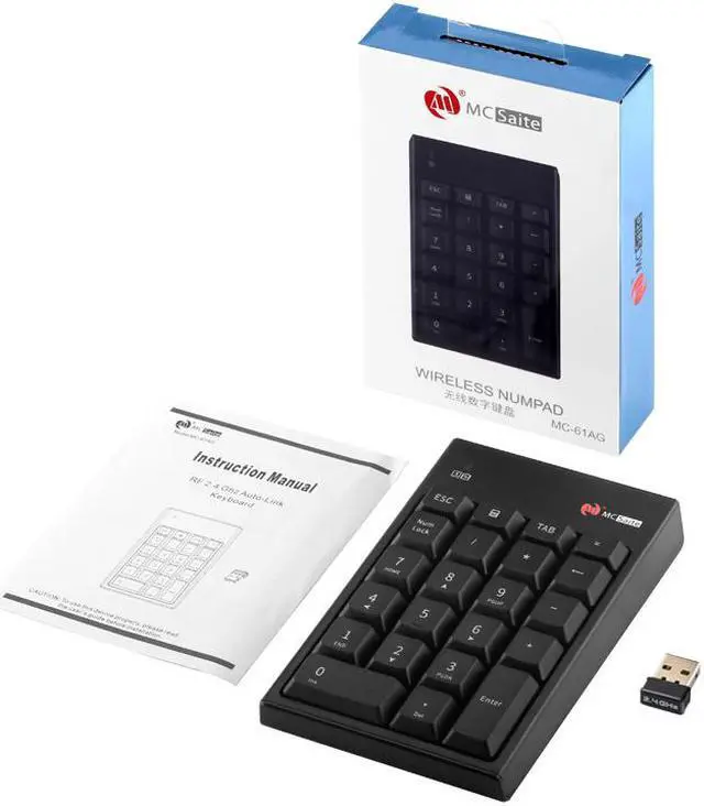 Alt view image 5 of 6 - Wireless numeric keypad 22-key with ESC calculator TAB = function key MC-61AG wireless keyboard