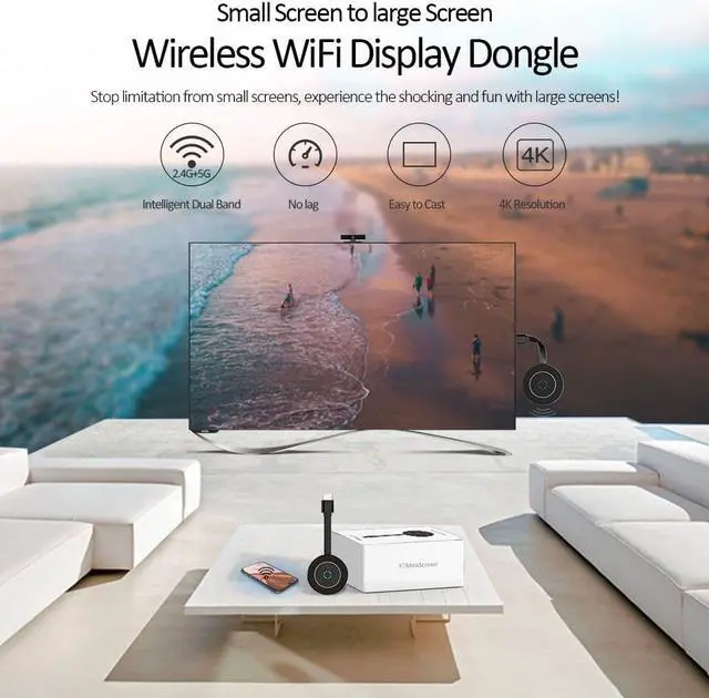 Alt view image 5 of 7 - MiraScreen G10 2.4G&5.8G WiFi Receiver anycast Miracast ios Android TV Dongle HDMI-compatible anycast DLNA Airplay 5G TV Stick