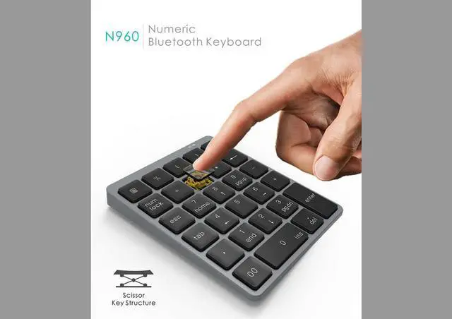 Alt view image 4 of 6 - 28key Wirelss Keyboard Bluetooth keypad for Macbook Pro Matebook XIAOMI laptop