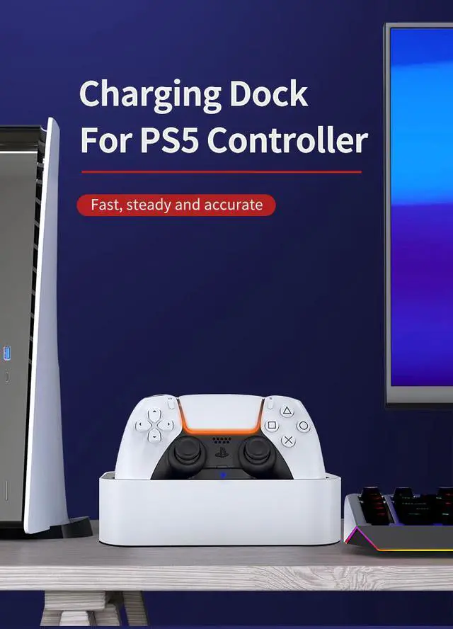 Alt view image 3 of 7 - Ps5 Dual Sense Controller Charger Fast Charging Station LED Indicator Stand For Playstation Ps5 Dualsense Charging Station