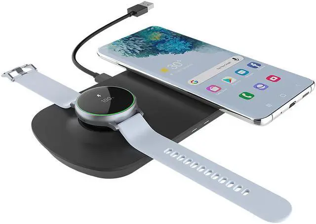 Main image of 2 In 1 Fast Wireless Charging Station Pad Wireless Charger Compatible with Samsung Watch