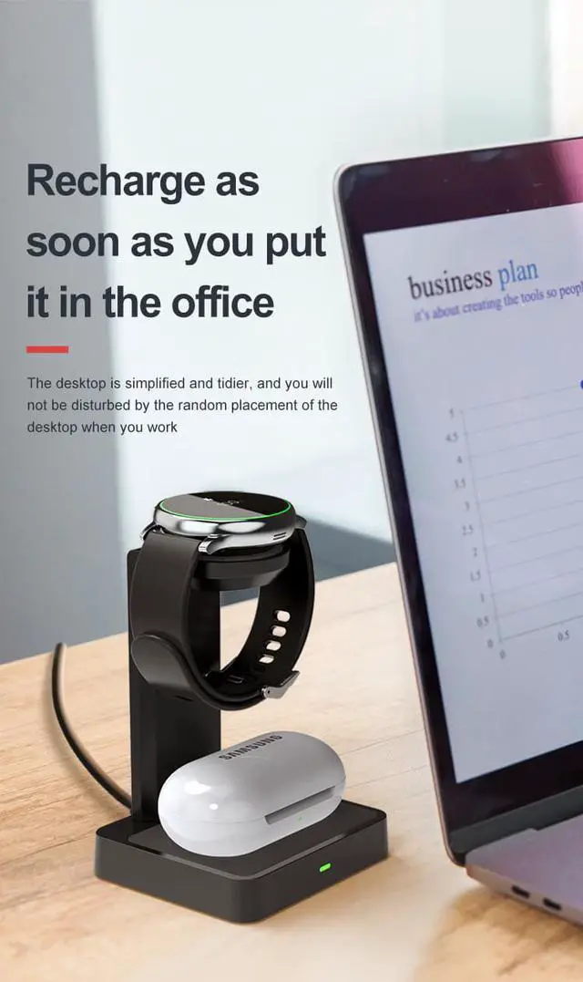 Alt view image 5 of 6 - 2 in 1 Wireless Charger Watch Charger Magnetic Multifunctional Charging For Airpods And Samsung Buds Series