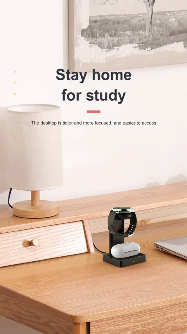 Alt view image 6 of 6 - 2 in 1 Wireless Charger Watch Charger Magnetic Multifunctional Charging For Airpods And Samsung Buds Series