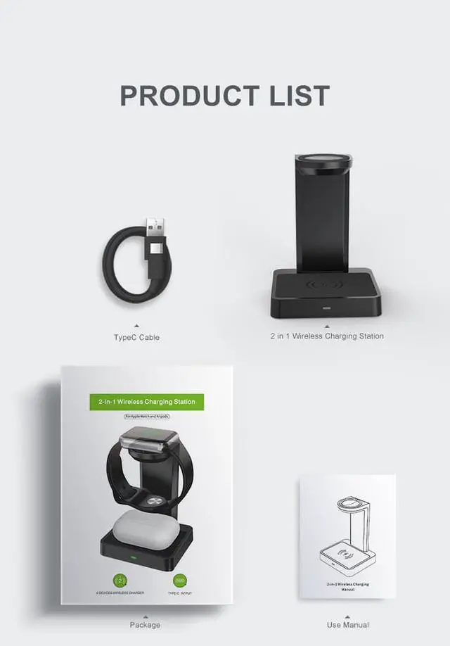 Alt view image 4 of 7 - 2 in 1 Wireless Charger watch wireless charger stand for apple iWatch 1 2 3 4 5 6 SE