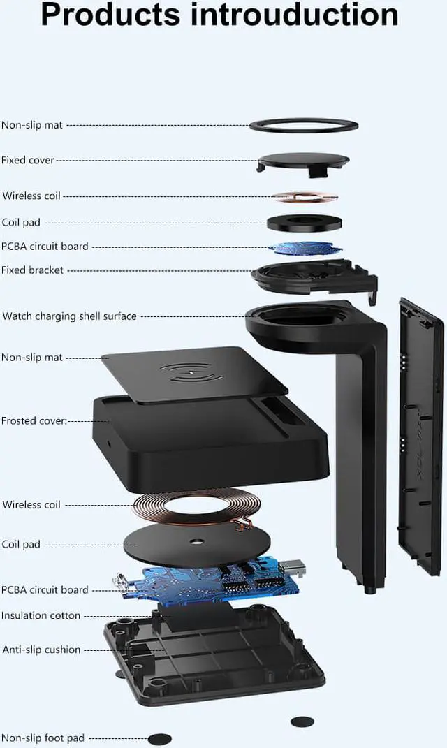 Alt view image 6 of 7 - 2 in 1 Wireless Charger watch wireless charger stand for apple iWatch 1 2 3 4 5 6 SE