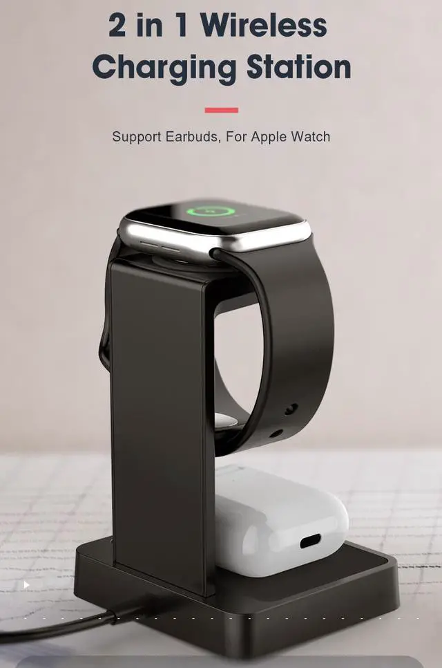 Main image of 2 in 1 Wireless Charger watch wireless charger stand for apple iWatch 1 2 3 4 5 6 SE