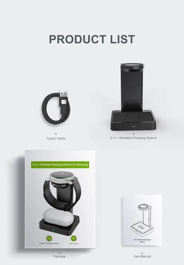 Alt view image 3 of 6 - 2 in 1 Wireless Charger Watch Charger Magnetic Multifunctional Charging For Airpods And Samsung Buds Series