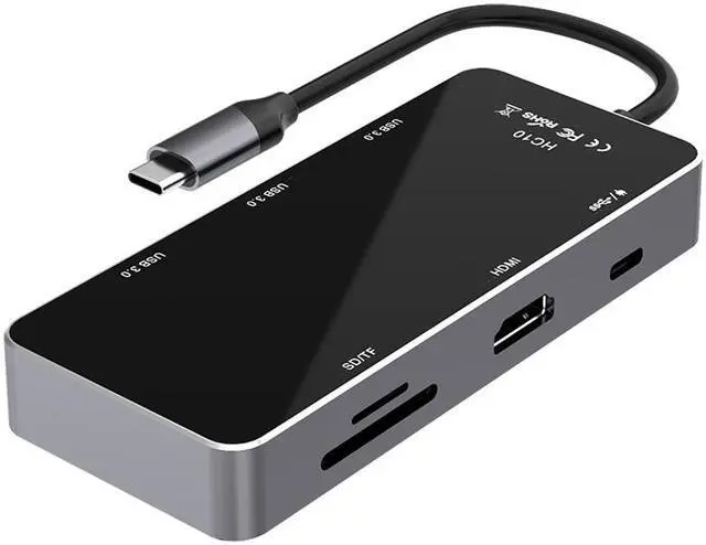 Main image of High Speed Custom Aluminium 7 In 1 Docking Station 7 Port Usb Type C 3.1 Adapter Hub Usb 3.0 Hub For Macbook