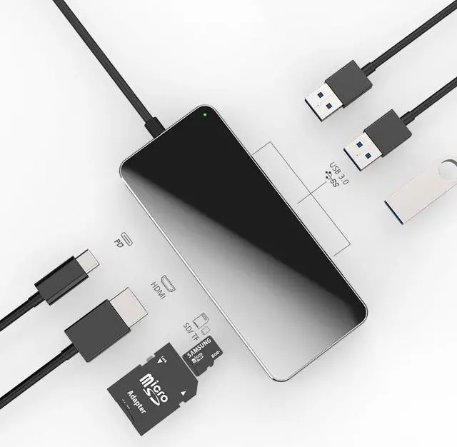 Alt view image 4 of 4 - High Speed Custom Aluminium 7 In 1 Docking Station 7 Port Usb Type C 3.1 Adapter Hub Usb 3.0 Hub For Macbook