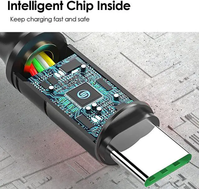 Alt view image 5 of 6 - 4ft 5A Multi USB Charging Cable Nylon 3 in 1 Fast Charger Cord Universal Charger Cord Type C Micro USB Connector Compatible with Cell Phone Tablets